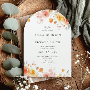 Aquarelle Mariage de automne moderne Invitation fl