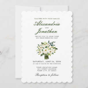 Aquarelle mariage Floral Vert Invitation S