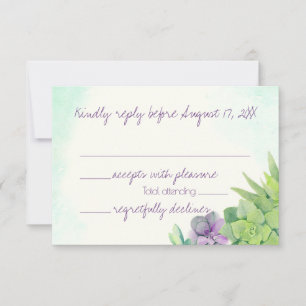 Aquarelle Mariage Succulente RSVP