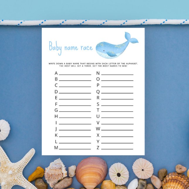 Aquarelle marine - Baby name race jeu (Créateur téléchargé)
