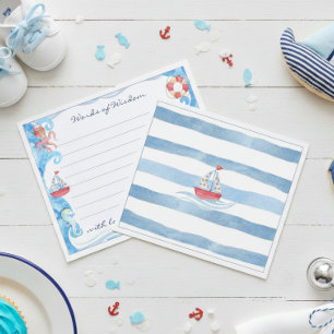 Aquarelle marine Baby shower Mots de sagesse