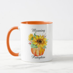 Aquarelle Matin Citrouille Tournesol Mug