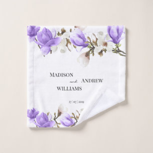 Aquarelle mauve-et-blanc en fleurs de Magnolia