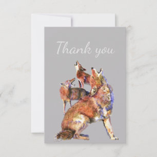 Aquarelle Merci Coyotes Hurleurs  Art de la Nature