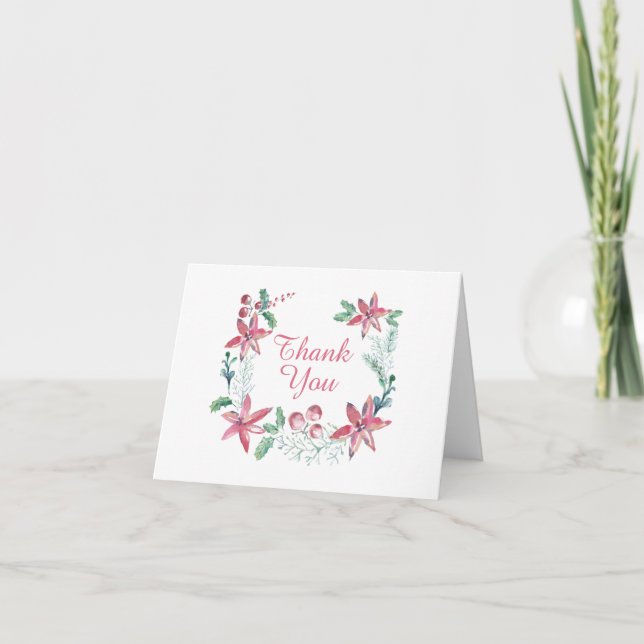 Aquarelle Merci de feuillage de Noël (Devant)