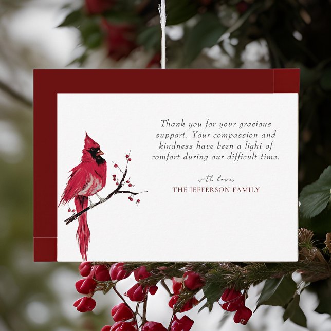 Aquarelle Merci funéraire cardinal rouge (Créateur téléchargé)