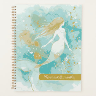 Aquarelle Mermaid Planificateur Spiral Personnel
