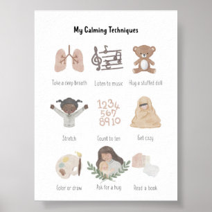 Aquarelle Mes Techniques de Calme Poster