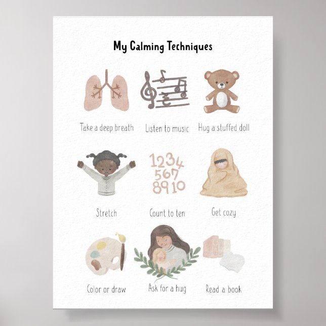 Aquarelle Mes Techniques de Calme Poster (Devant)