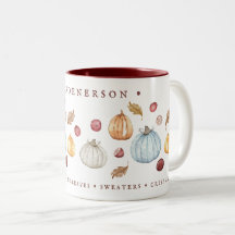 Aquarelle mignonne Automne Personnalisé Mug café à