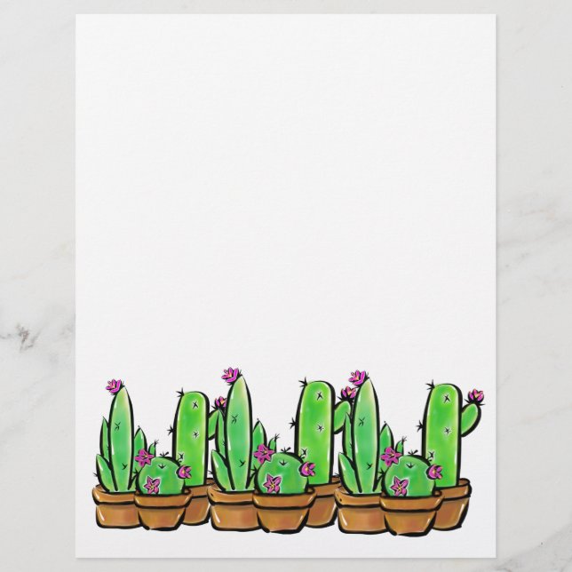 Aquarelle mignonne Cactus cactus succulents (Devant)
