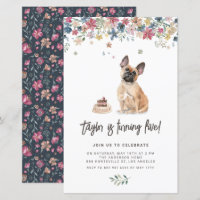 Aquarelle mignonne French Bulldog Invitation d'ann