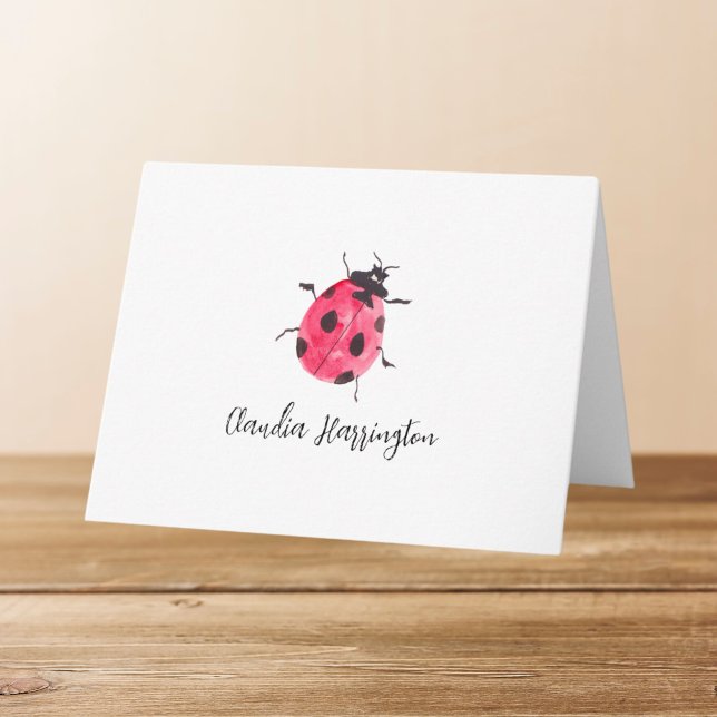 Aquarelle mignonne Ladybug Peint à la main Art de  (This red and black ladybug is a tiny piece of nature art -- it was lovingly hand-painted on paper.)