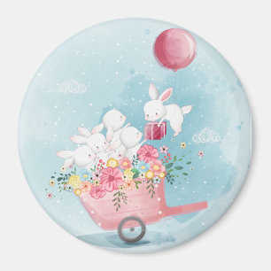 Aquarelle mignonne lapines Magnet