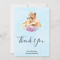 Aquarelle mignonne Mère Lion & Merci Cub