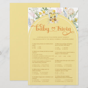 Aquarelle mignonne Miel Bee Baby Trivia Jeu