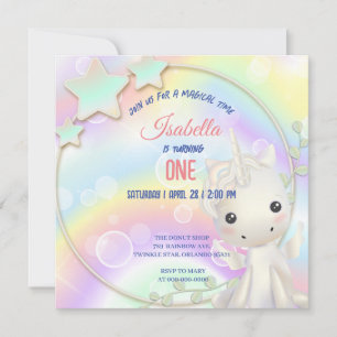 Aquarelle mignonne pastel Unicorns Arc-en-ciel Ann