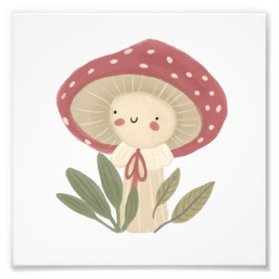 Aquarelle mignonne petit champignon Photo Imprimer