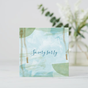 Aquarelle minimaliste Carte Sympathie Vert et Bleu