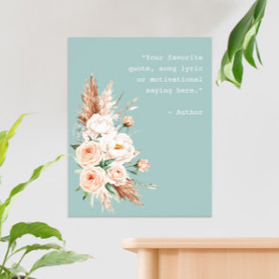 Aquarelle minimaliste Floral personnalisé Poster