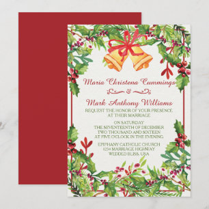 Aquarelle Mistletoe Faire-part de mariage de vacan