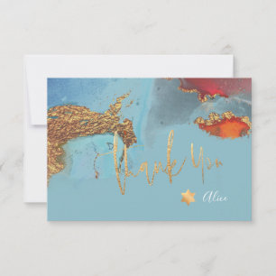 Aquarelle Moderne Abstraite Mitzvah MERCI  