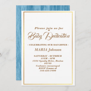 Aquarelle moderne Baptême bleu Invitation