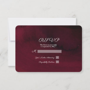 Aquarelle moderne Bleu marine doré Réponse RSVP