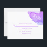 Aquarelle moderne bleu pourpre RSVP Insérer #LC<br><div class="desc">— Collection #LC — Jolie carte de mariage de réponse à aquarelle moderne. Couleurs turquoise violet pastel. Parfait pour la destination de la plage thèmes de mariage, Bat / Bar Mitzvah, Anniversaire, Anniversaire, etc... . Eau / conception océanique. Cartes modifiables - facile d'ajouter vos informations ou de modifier la police,...</div>