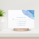 Aquarelle moderne bleu turquoise RSVP Insertion Ca<br><div class="desc">Jolie carte mariage de réponse RSVP moderne aquarelle. Aqua bleu foncé et clair, couleurs turquoises, turquoise. Parfait pour la destination de la plage thèmes de mariage, Bat / Bar Mitzvah, Anniversaire, Anniversaire, etc... . Eau / conception océanique. Cartes modifiables - facile d'ajouter vos informations ou de modifier la police, la...</div>