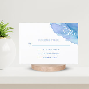 Aquarelle moderne bleu turquoise RSVP Insertion Ca