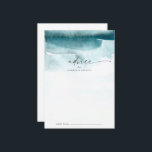 Aquarelle moderne | Carte conseil Mariage Turquois<br><div class="desc">Cette carte de conseil moderne en aquarelle turquoise mariage est parfaite pour un mariage contemporain élégant et peut être utilisée pour n'importe quel événement. La collection design minimaliste, classique et élégante présente de simples touches de peinture couleur à l'eau dans de jolis tons bijoux. Ces cartes de conseil peuvent être...</div>