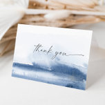 Aquarelle moderne | Carte de remerciements bleu<br><div class="desc">Cette carte de remerciements moderne couleur bleu azur est parfaite pour une mariage contemporaine élégante. La collection design minimaliste, classique et élégante présente de simples touches de peinture couleur à l'eau dans de jolis tons bijoux. Personnalisez l'intérieur de la carte avec vos noms, et un message de remerciement. Sinon, laissez...</div>