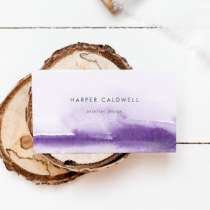 Aquarelle moderne Carte de visite violet