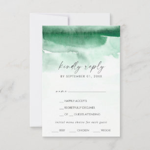 Aquarelle moderne Carte RSVP de choix du menu ve