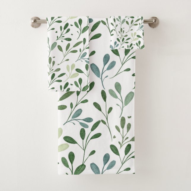 Aquarelle moderne chic verdure Feuilles botaniques (En situation)