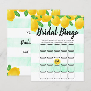 Aquarelle moderne citron Fête des mariées Bingo