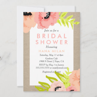 Aquarelle moderne douche nuptiale Invitation