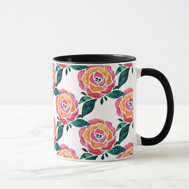 Aquarelle moderne en verre souillé de tasse de (Droite)