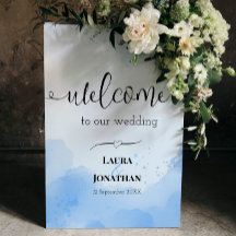 Aquarelle moderne Flat Mariage Bleu Accueil