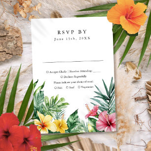 Aquarelle moderne Fleurs tropicales Mariage RSVP