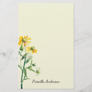 Aquarelle Moderne Floraison Jaune de Printemps ave