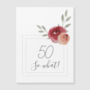 Aquarelle moderne Floral 50e Anniversaire Magnet