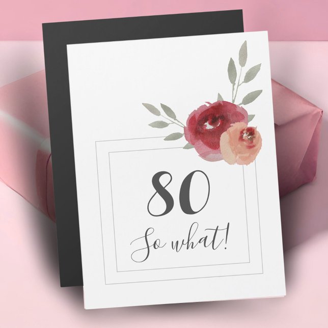 Aquarelle moderne Floral 80e Anniversaire Magnet (Créateur téléchargé)