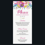 Aquarelle moderne Fuchsia Gold Floral Menu Mariage<br><div class="desc">Aquarelle moderne Fuchsia Gold Floral Menu Mariage</div>