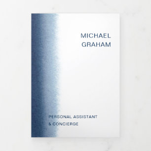 Aquarelle moderne Marine Blue Trifold Brochure