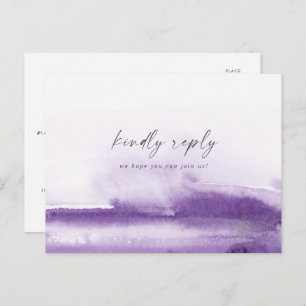 Aquarelle moderne Menu Violet Choix RSVP