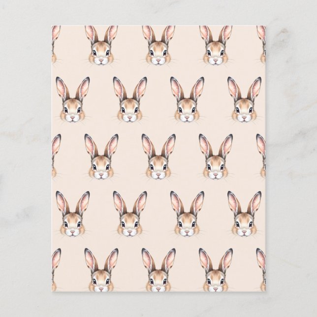 Aquarelle moderne mignonne Papier visage lapin de  (Devant)