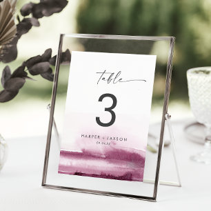 Aquarelle moderne Numéro de table rouge