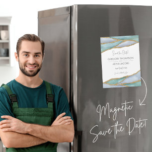 Aquarelle moderne or accent enregistrer l'aimant d